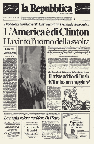 William Jefferson Clinton 42 Presidente Partito democratico Eletto il 3 novembre 1992