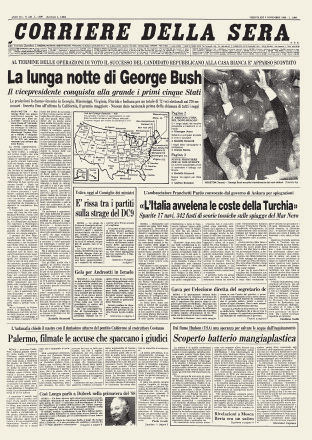 George Herbert Walker Bush 41 Presidente Partito repubblicano Eletto l 8 novembre 1988 1989-1993 Corriere della sera (9 novembre 1988, pag.