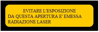 segnalazione radiazione laser all'apertura