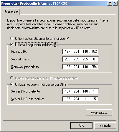 IP del PC IP del server IP del DNS primario IP del DNS secondadio Riferimenti Kurose, Ross, Internet e Rete, MacGraw-Hill nuova edizione Cap. 1 tutto (1.5 facoltativo) esclusi i par. 1.6, 1.