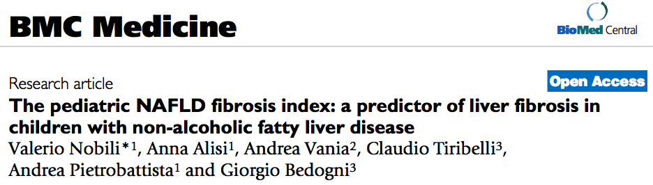 BMC Medicine Bio Med Central Research article The pediatric NAFLD fibrosis index: a predictor of liver fibrosis in children with