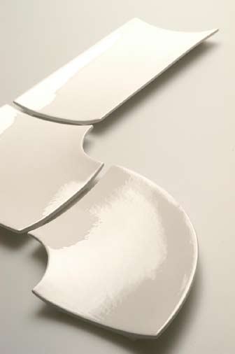 LOOP Vassoio componibile curvo o dritto materiale: ceramica colore: bianco