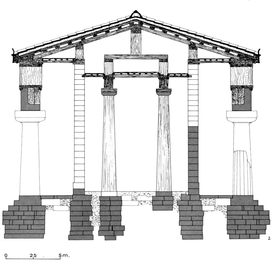 Siracusa: il tempio di Apollo sull acropoli di Ortigia; particolare dell