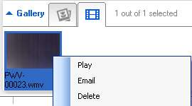 2 Fare clic con il tasto destro del mouse.» Viene visualizzato il menu foto/video. 3 Selezionare un'opzione per continuare.