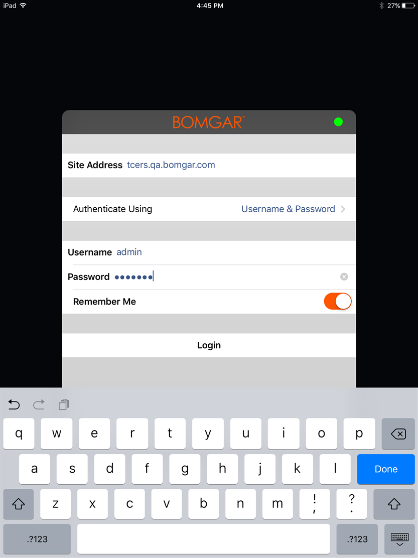 Immettere la chiave invito del tecnico di supporto fornita con l invito e poi toccare Login. 1. Aprire l app Console del tecnico di supporto mobile Bomgar. 2.