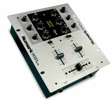 MIXER 6045047025 M101USB MIXER DJ 109,99 e M101USB è un mixer 2 canali phono/line con scheda audio USB I/O PC/MAC integrata, equipaggiato di ingressi phono/line, con Eq 2 bande, gain e preascolto su