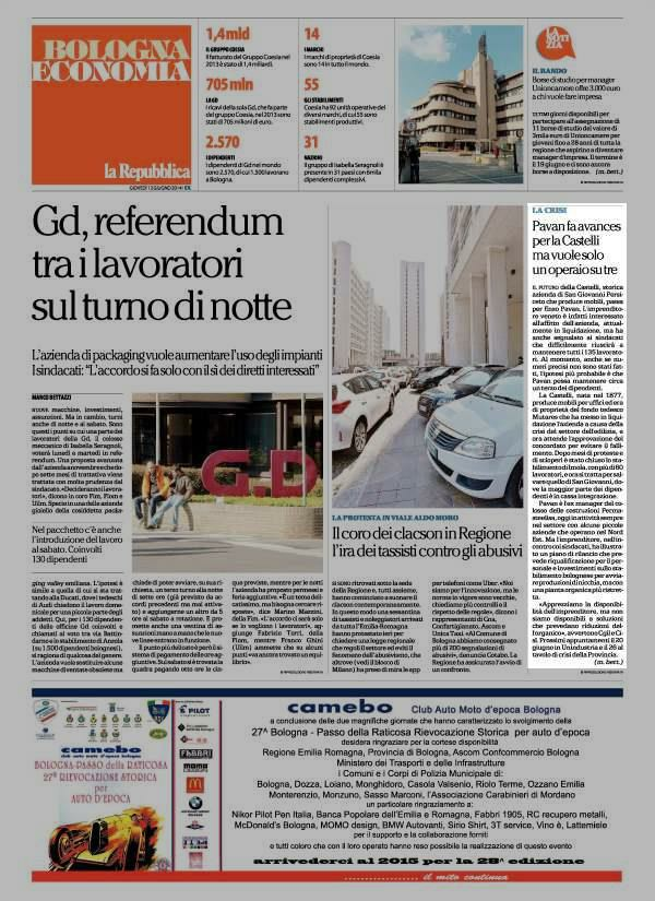 Pagina 9 La Repubblica (ed. Economia locale LA CRISI.