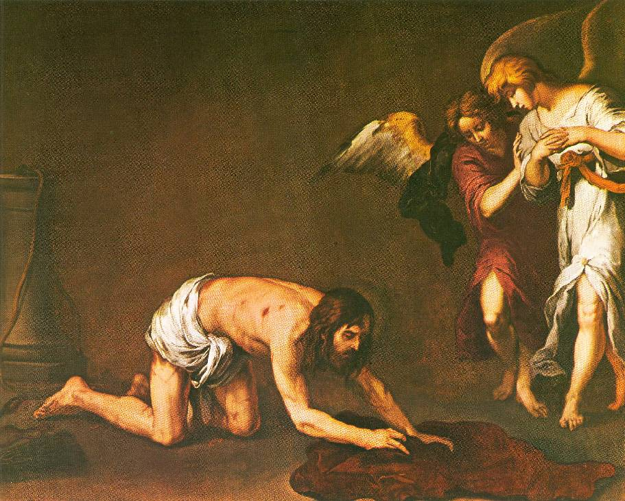 Cristo dopo la flagellazione Murillo 1668-70 Boston Sulla sinistra vediamo la colonna a cui è stato legato Gesù durante la flagellazione, ora è stato slegato.