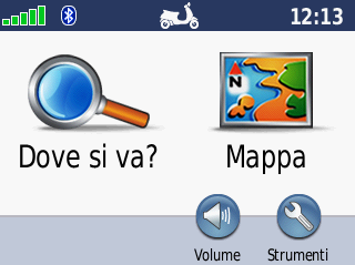 Uso della pagina Menu ➊ ➏ ➋ ➌ ➑ ➐ ➍ ➒ ➎ ➊ Potenza del segnale GPS. ➋ Stato dell auricolare Bluetooth. NOTA: le pagine vengono visualizzate diversamente a seconda del modo d uso e delle impostazioni.