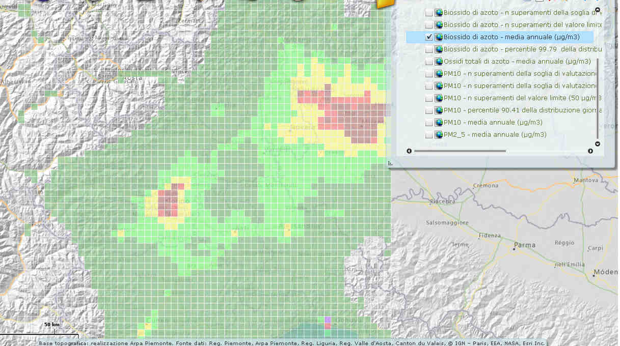 Ampliare la base dati del Geoportale Arpa Qualità Aria 2012-2013 2013 Modellistica qualità