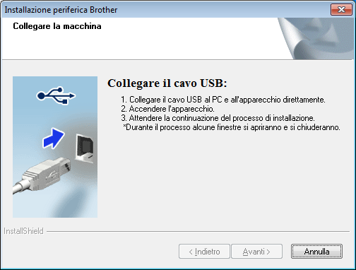 USB Windows Per gli utenti con interfcce USB Windows (Windows XP Home/XP Professionl/Windows Vist /Windows 7/Windows 8) 5 Prim dell'instllzione Fre clic su Instllzione MFL-Pro Suite, quindi fre clic