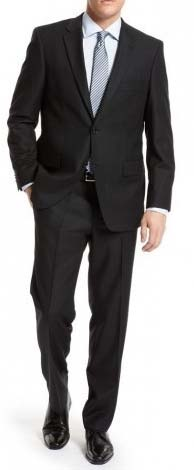 Completo Hong Kong Completo nero combinato con camicia e cravatta grigia, linea classica e vestibilità comoda