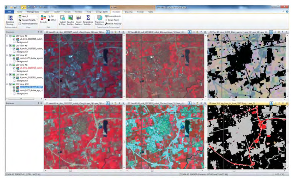 Fig.1 Esempio dell ambiente di classificazione delle immagini satellitari nel software ERDAS Imagine, utilizzato per la prima identificazione delle aree agricole soggette a potenziale consumo di