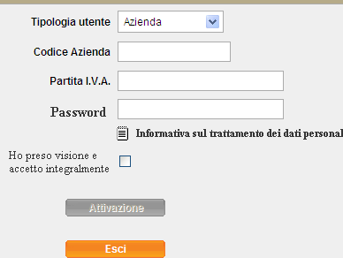 In caso di primo accesso: 1) cliccare su E il primo accesso. 2) compilare i campi: cod. azienda (fornito dal fondo) - p.