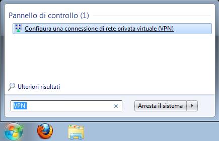 1.3 Windows 7 Fare clic sul pulsante Start, digitare nella