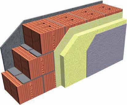 38 Intonaco isolante cm 4 SIMULAZIONE DI PARETI DOPPIE PLURISTRATO POROTON CON ISOLANTE INTERPOSTO Blocco POROTON cm 45 x 1 x 19 sp.