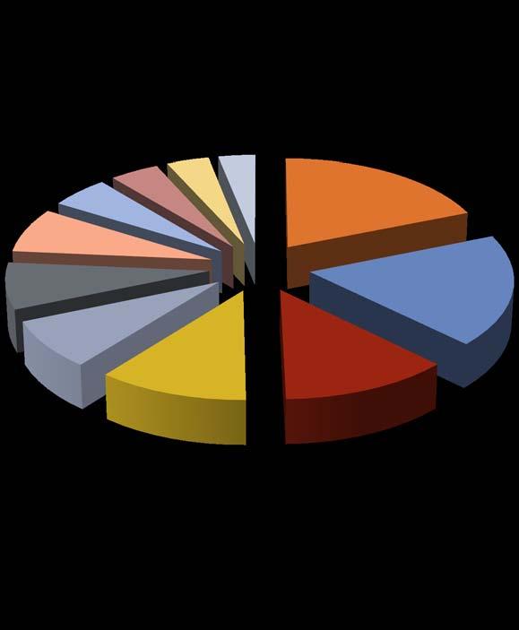 Distribuzione settoriale delle Acquiror I comparti predominanti sono il manifatturiero e il commercio all ingrosso, nei quali si colloca il 61,9% delle aziende che hanno effettuato operazioni di