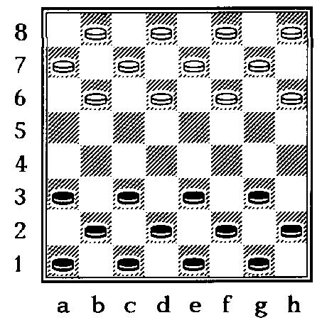 5 Dama 5.1 Regole del gioco della dama 5.1.1 La scacchiera e i pezzi Il gioco della dama si disputa su una scacchiera da 8x8 caselle, ma i pezzi possono muoversi solo sulle caselle dello stesso colore.