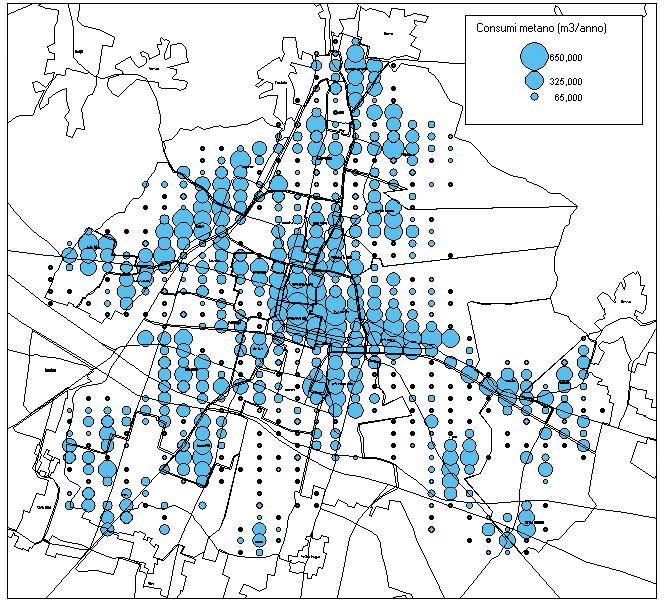QUADRO EMISSIVO Figura 18 - Consumi annuali di metano per riscaldamento domestico.
