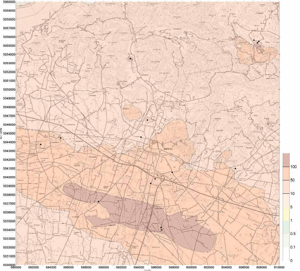 MAPPE DI ISOCONCENTRAZIONE Concentrazione massima: 350,7 fg/m 3 Figura 44 -