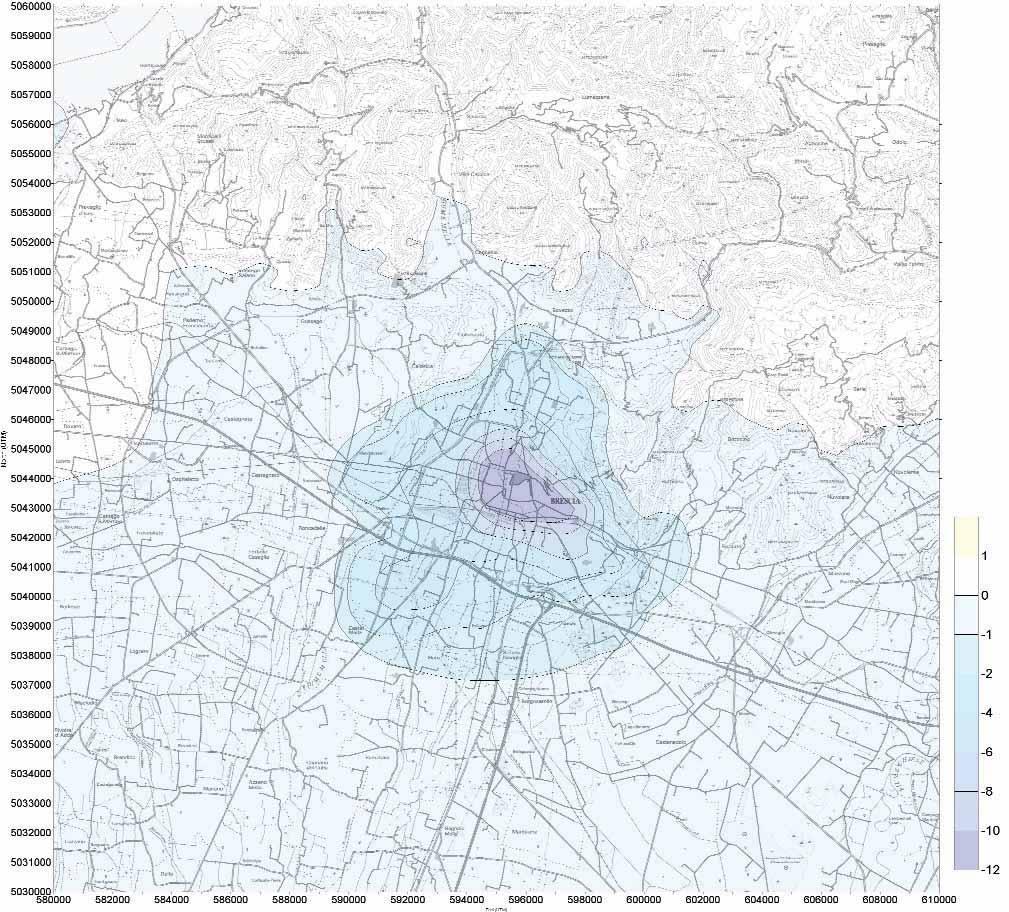 MAPPE DI ISOCONCENTRAZIONE Figura 46 - Riduzione della media annuale