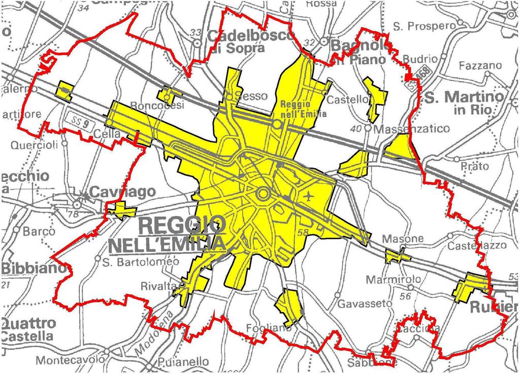 Fig. 1 Aree oggetto dello studio di microzonazione