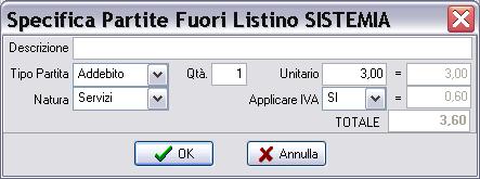 -> Permette di aggiungere, modificare o eliminare, degli importi non standard, da applicare al cliente.