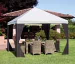 antracite Diametro 400 274 400 400 GAZ 371 Gazebo quadrato 3x3  con antivento Copertura sabbia -