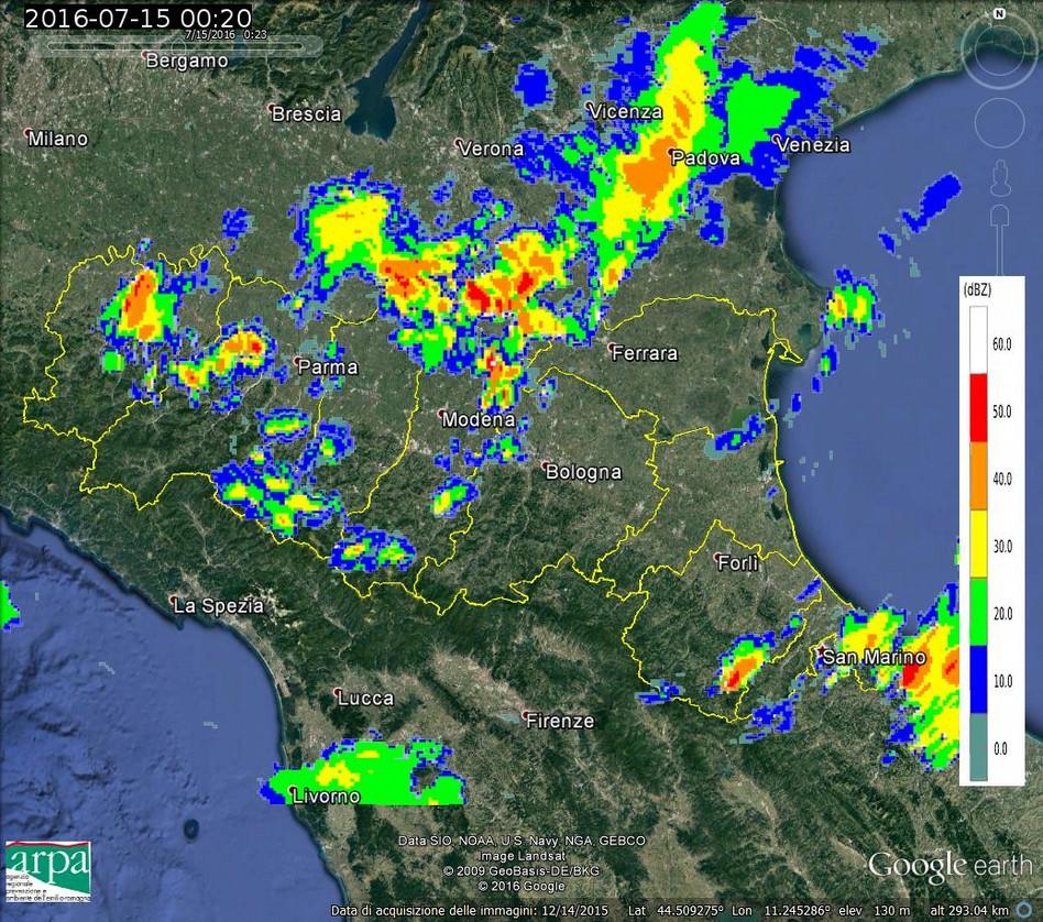 2. Analisi dell evoluzione alla mesoscala sull Emilia-Romagna Le prime precipitazioni interessano la regione Emilia-Romagna nella