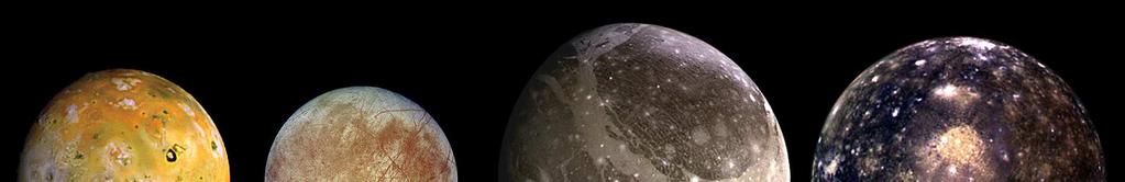 I satelliti galileiani Io Europa Ganimede Callisto Raggio (km) 1815