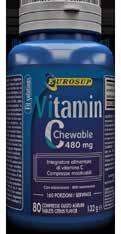 VITAMIN C CHEWABLE Vitamina C masticabile gusto agrumi COMPRESSE 160 80 47 VITAMINE DESCRIZIONE: Vitamin C chewable è un integratore alimentare di vitamina C, indicato in caso di ridotto apporto di