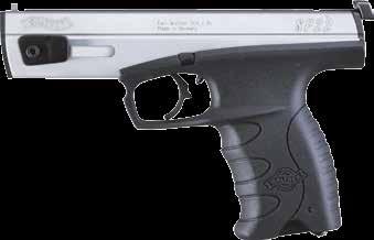 SP22-M Codice 270175 Ergonomica e moderna, la S22 di Walther è la scelta ideale per chi voglia iniziare a cimentarsi con il tiro accademico.