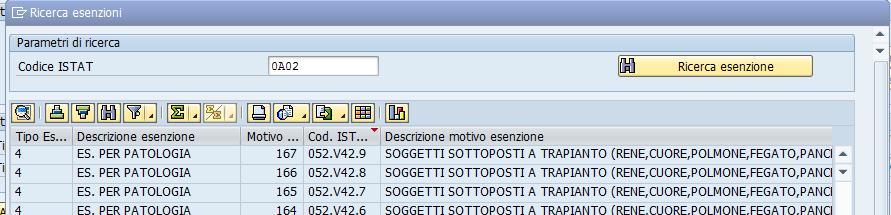 il pulsante CREARE NUOVA Se presenti, il sistema mostra le esenzioni e la fascia