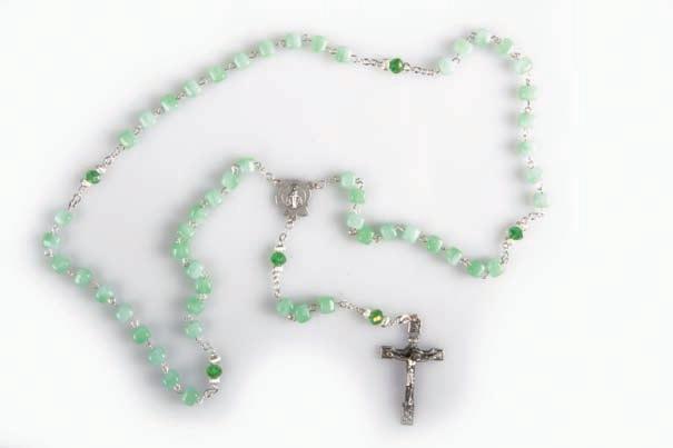 - Rosary and Bracelet in glass beads (round mm 8) and glass gold line Pater.