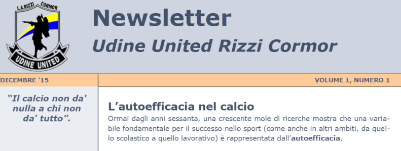 Le iniziative formative Nello sforzo di promuovere la crescita globale della personalità del bambino e del ragazzo, l Udine United Rizzi Cormor organizza incontri di formazione su tematiche