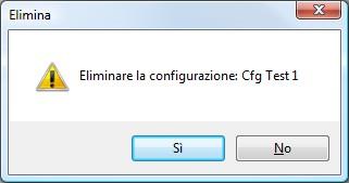 Pag.9/11 premere il tasto x rossa indicato dalla freccia rossa. Apparirà la seguente finestra a conferma dell'eliminazione della configurazione.