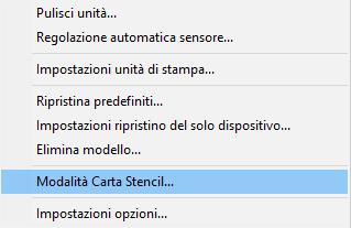 Modalità Carta Stencil infine selezionate Accesa e