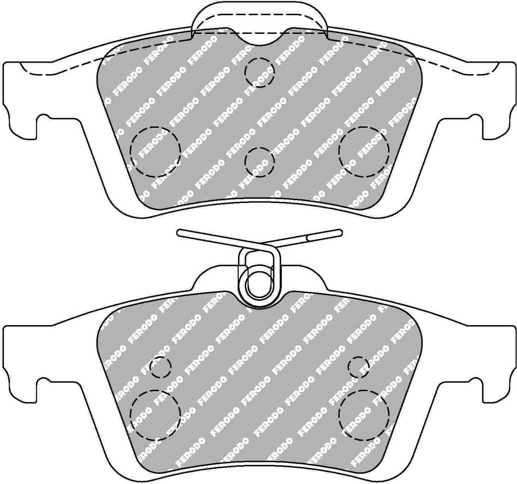 FCP1931 - POSTERIORE Mescola disponibile : H Dimensioni : 123,10 x 51,90 x 16,03mm Rd = 41.00 mm Applicazione : FORD Focus II(st model e altri),focus III,C-maxII. MAZDA 3(2,3mps turbo e altri).