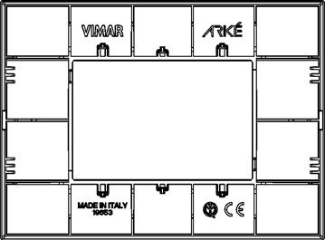 Per il montaggio delle placche VIMAR serie ARKE (Color- Tech e Tecno-Basic) eliminare con un tronchesino le 8 alette presenti sul retro della placche ARKE come da Fig.4. Alette/Fins Alette/Fins Fig.