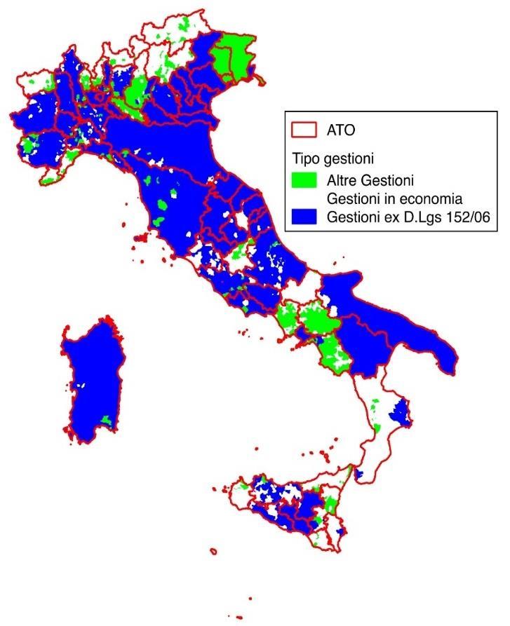 Lo stato del settore La frammentazione gestionale Gestioni affidatarie Gestioni non affidatarie Gestori 102* 130* 1957 Comuni Serviti 4831 1304 1957 % Comuni 60% 16% 24% % Popolazione 70% 19% 11%