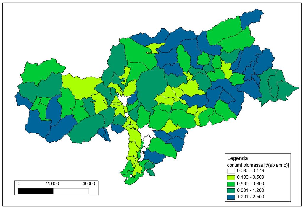 Risultati Consumo biomassa procapite Prov.