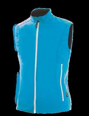 Windtex vest with Teflon treatment, blocks 98% of the wind to prevent wind chill, highly breathable allows enough air to circulate to keep you from overheating.