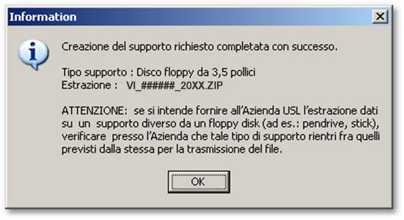 Scheda 13 Estrazione dati per l Azienda USL Parte B Copia del file di estrazione dati su supporto rimovibile (preferibilmente da non utilizzare)