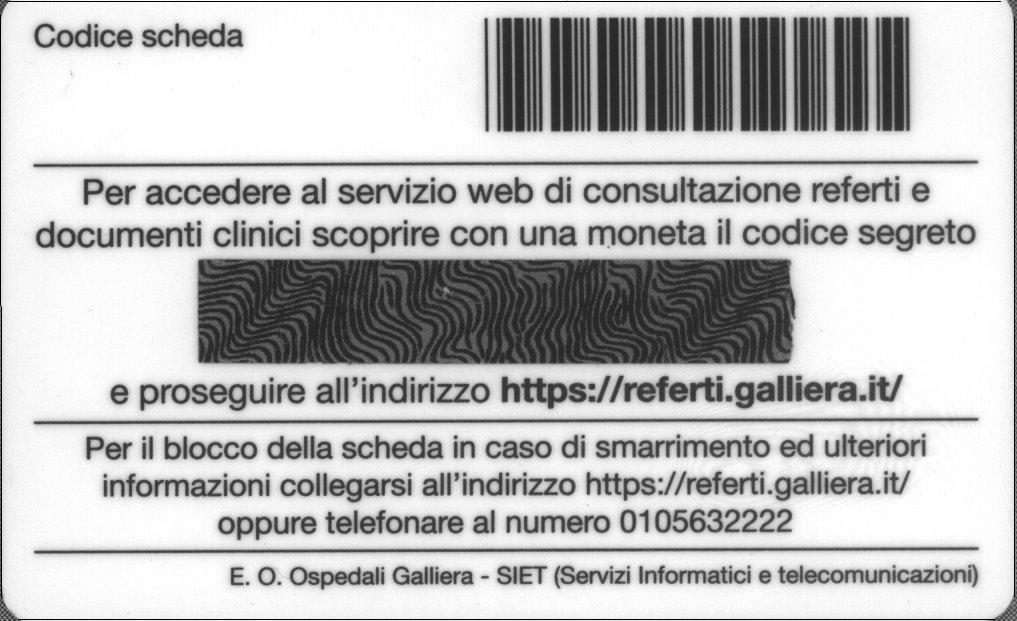 sicurezza del servizio referti via web (1) Contestualmente alla richiesta di adesione al servizio viene attribuito all interessato un codice personale segreto di accesso,