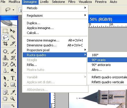 RITOCCARE FORMA E CONTENUTO - 1 a) RUOTARE: Immagine/Rotazione Immagine b)