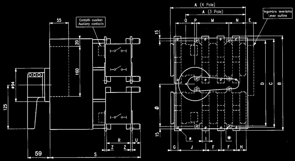 BPM commutatori by-pass motorizzati motor driven by-pass change-over switches BMD deviatori by-pass motorizzati motor driven by-pass deviators change-over switches BPM (II-0-I positions) BMD (II-I