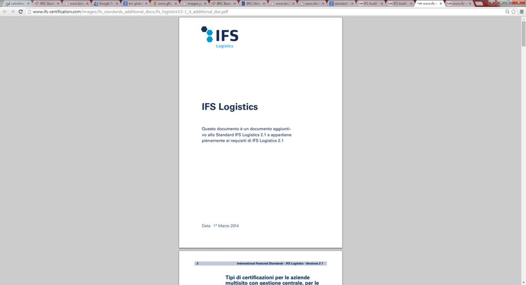 IFS LOGISTIC Riguarda tutte le attività logistiche che investono i