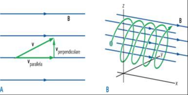 v non è B uniforme moto elicoidale Se la carica q entra in un campo magnetico uniforme con direzione non perpendicolare al campo, il vettore velocità può essere scomposto: - in una componente