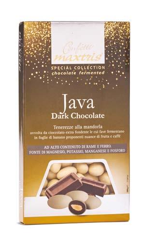 containing cocoa mass from Java, in a thin 43 Love Fruits Arancette/ Orange Scorzette di arancia candita avvolte da