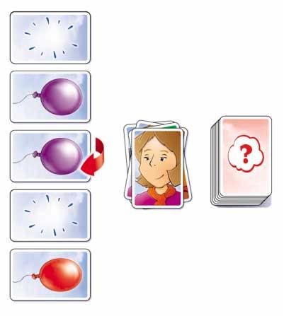 Attenzione: se il giocatore ha ancora davanti a sé tutti e cinque i palloncini scoperti, scarta la carta raffigurante la mamma senza altre conseguenze.
